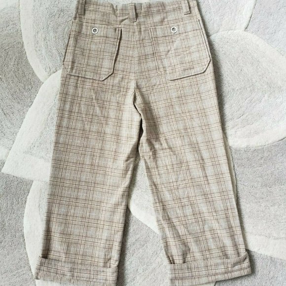 Acne Studios FW18 Beige Blue Checkered Wide-Leg Trousers - Men's 48/Medium - Picture 2 of 14